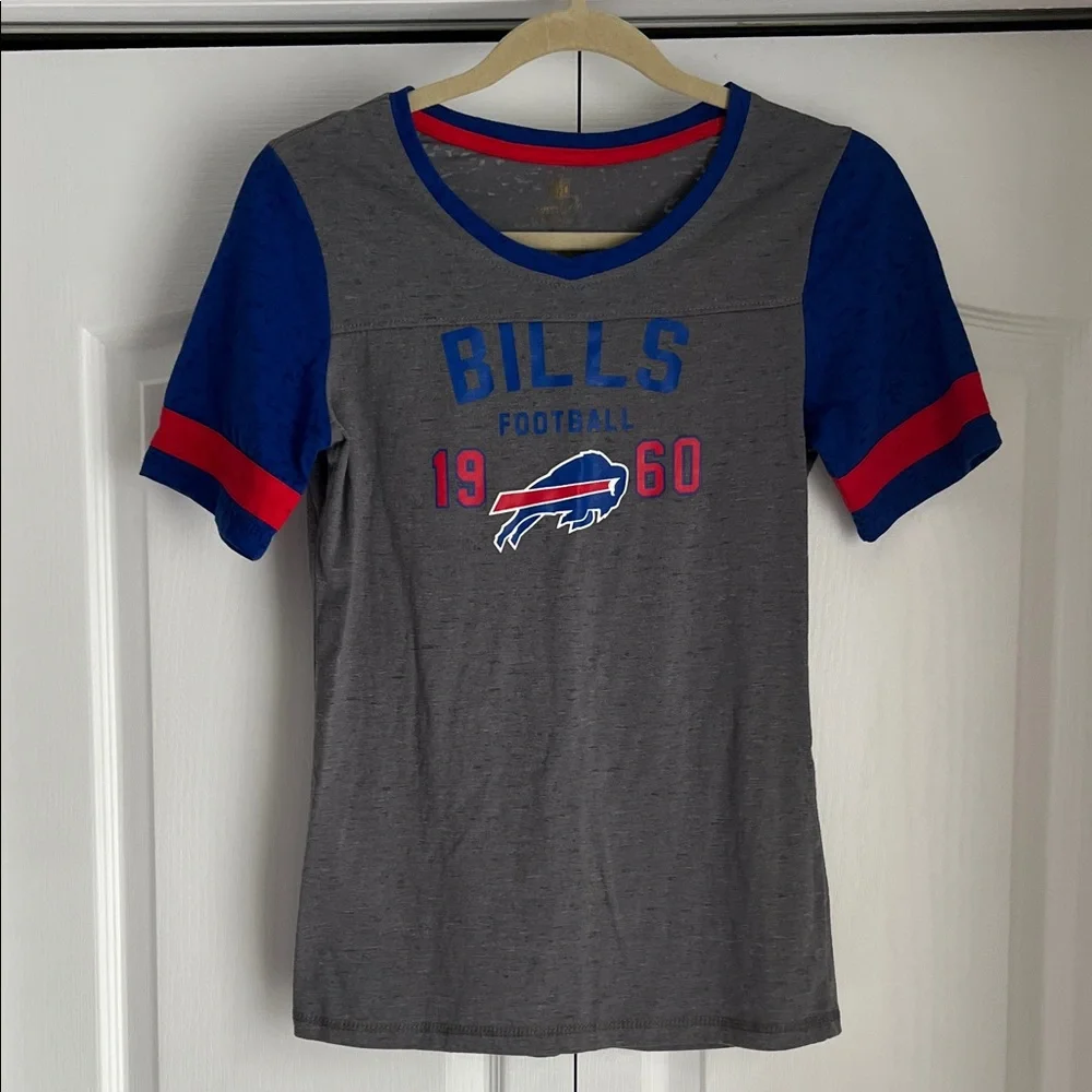 NFL Gray and Blue Buffalo Bills Football Tee - Picture 1 of 4